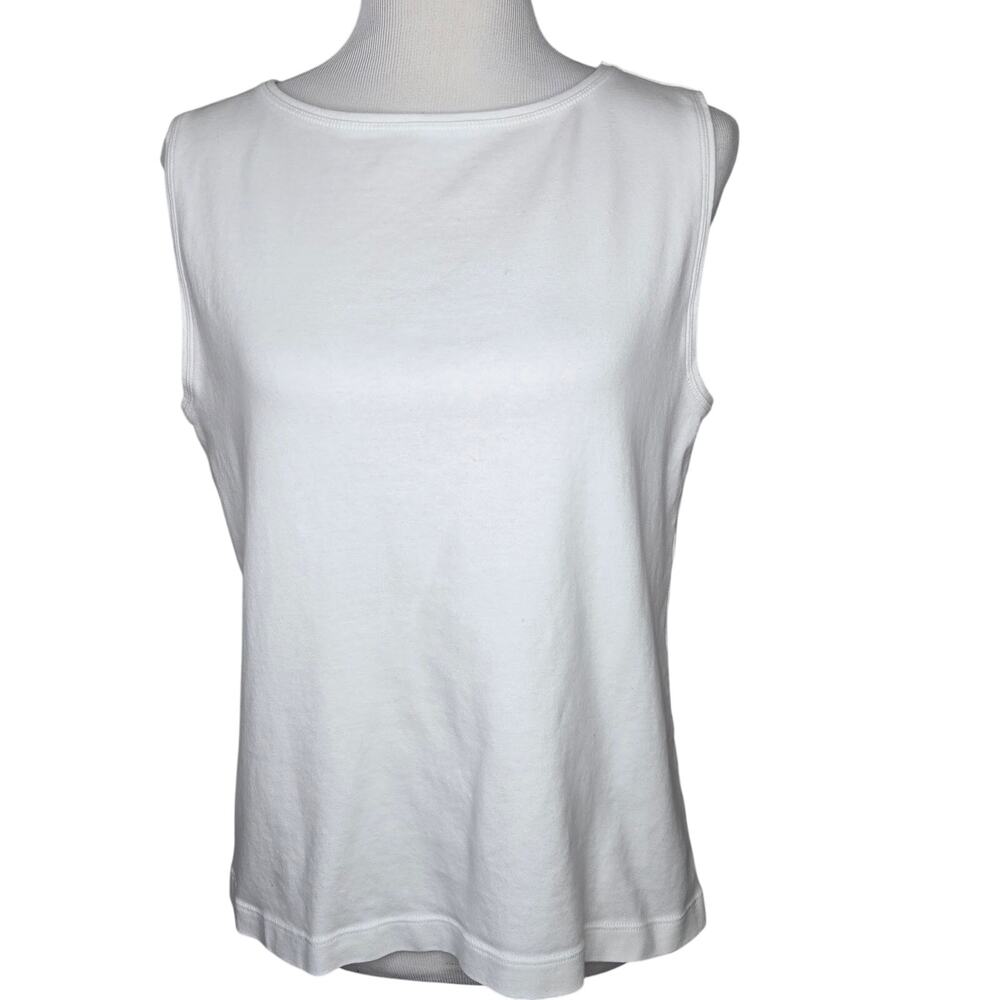 Chicos Vintage Cotton Tank Top White Size 3 XL Sleeveless Stretch Classic